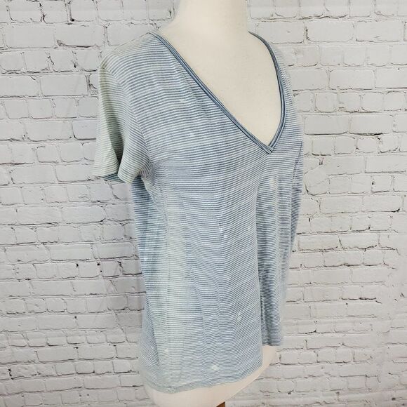 JOE'S JEANS Sienna Indigo Stripe Jersey Tee T-shirt Top XS NWT - Picture 3 of 7